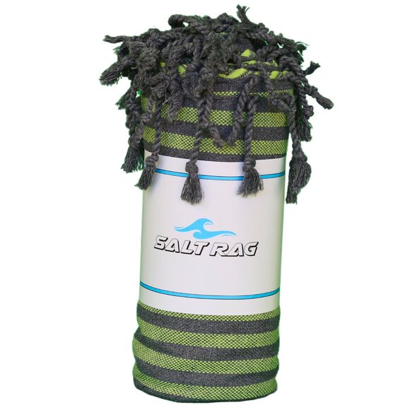 Salt Rag Beach Towel - "Light Green Lagoon Rag" [Sand Free Turkish Beach Towel] - Picture 1 of 4